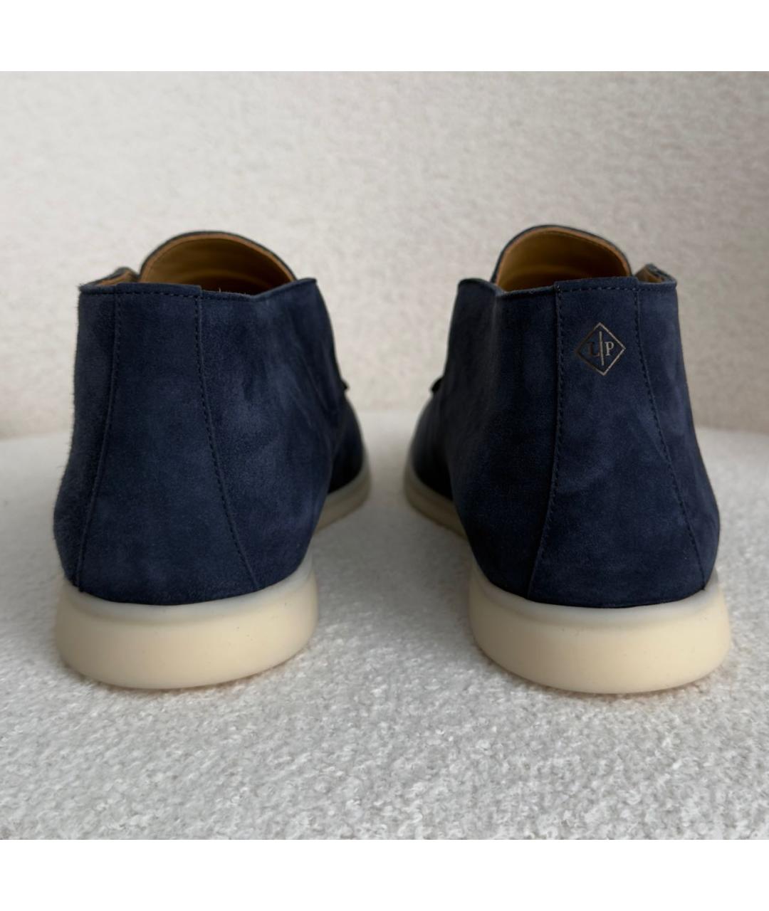 LORO PIANA Темно-синие замшевые лоферы, фото 4