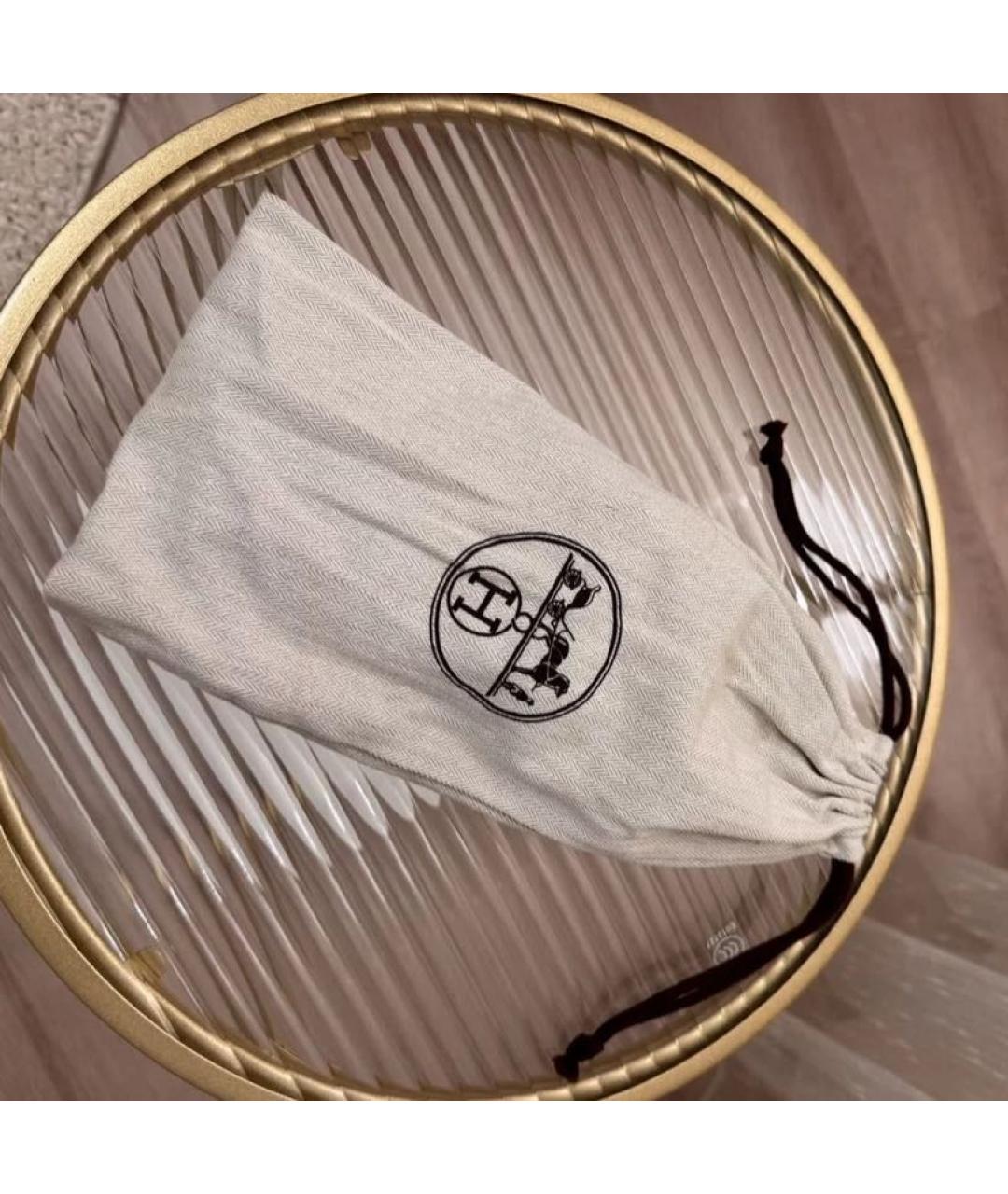 HERMES Бежевые кожаные шлепанцы, фото 8