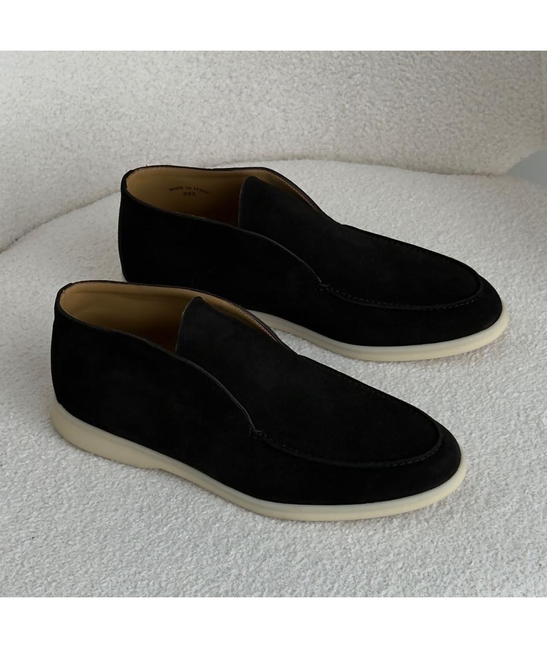 LORO PIANA Черные замшевые лоферы, фото 5