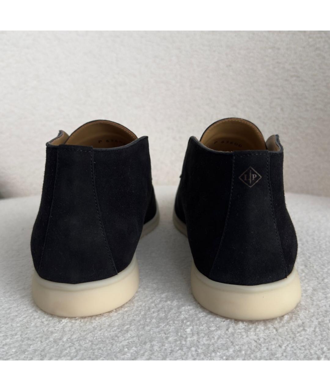 LORO PIANA Черные замшевые лоферы, фото 4