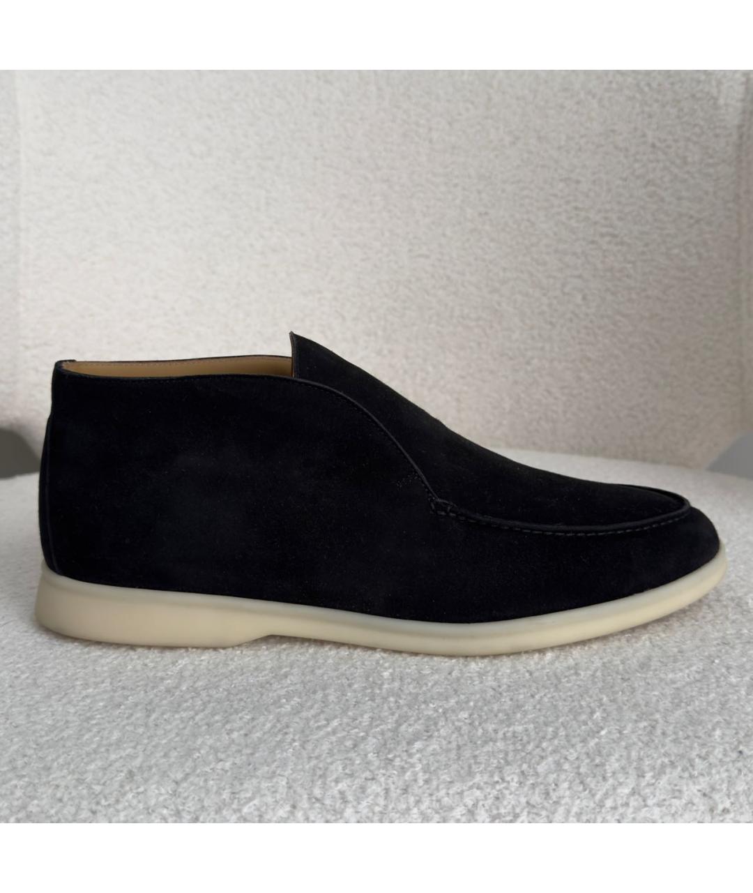 LORO PIANA Черные замшевые лоферы, фото 7