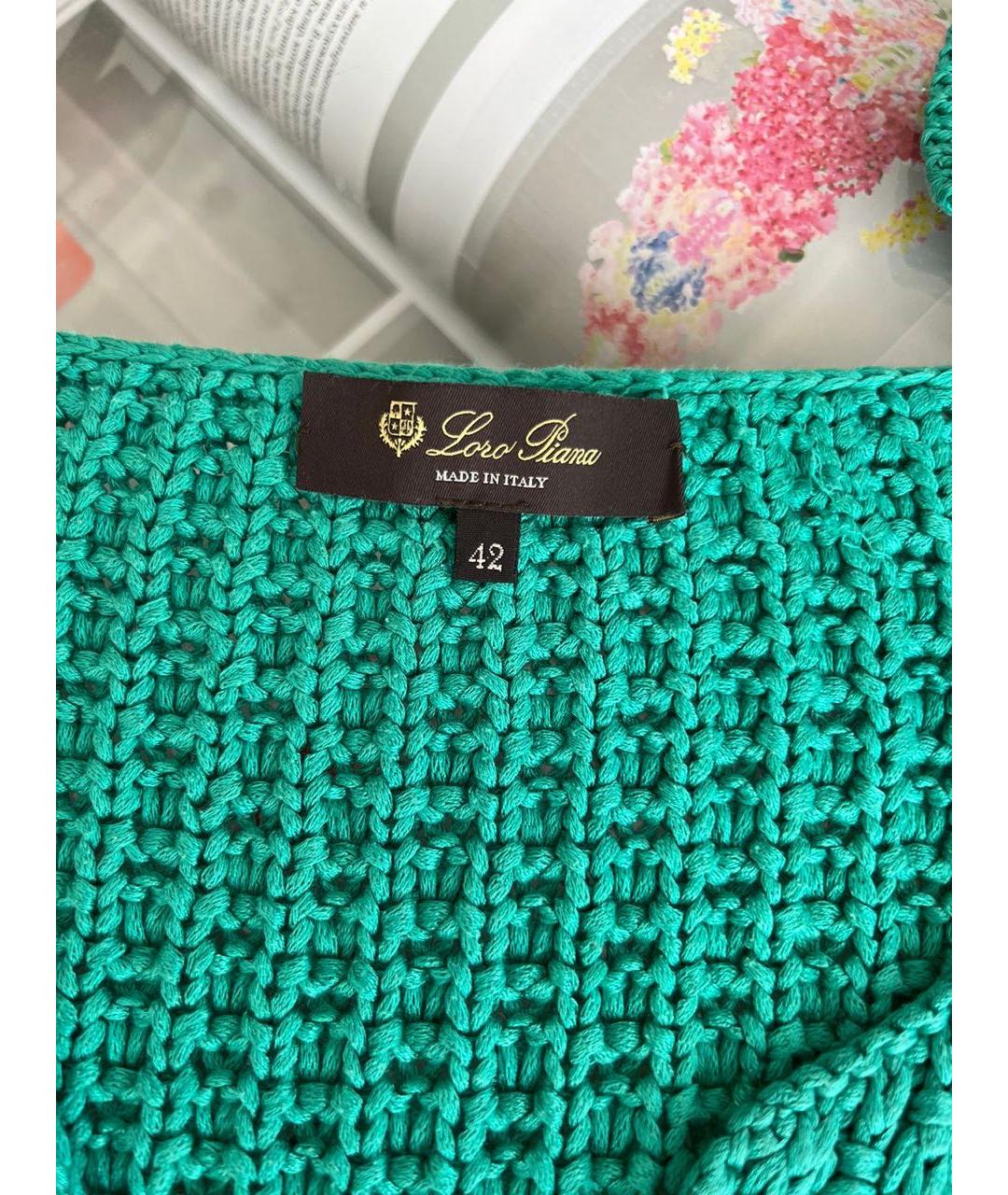 LORO PIANA Голубой джемпер / свитер, фото 4