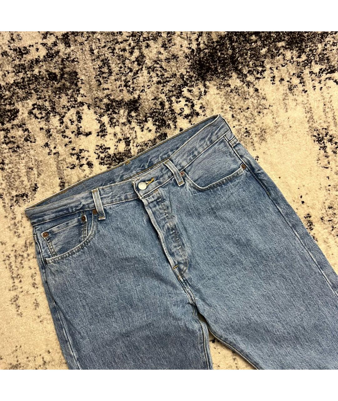 LEVI'S Голубые хлопковые прямые джинсы, фото 6