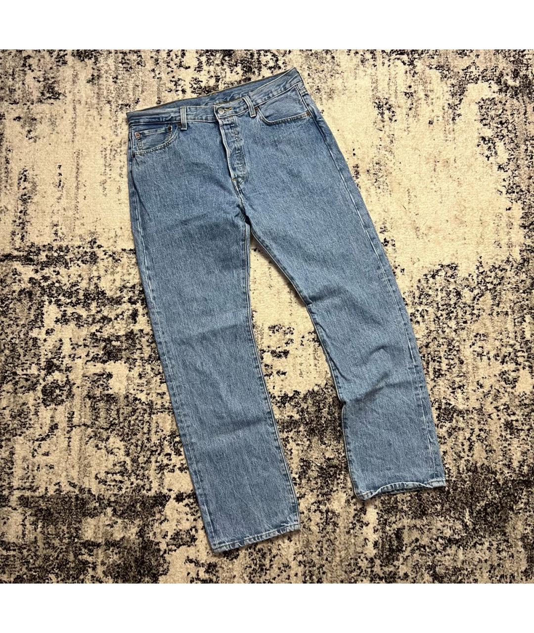 LEVI'S Голубые хлопковые прямые джинсы, фото 5