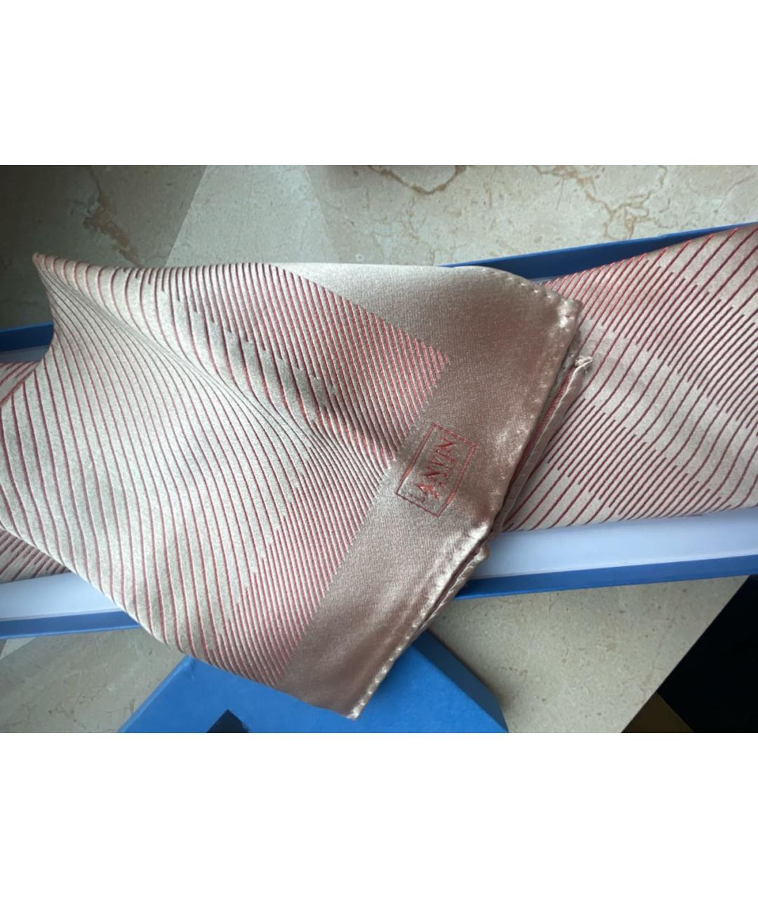 LANVIN Бежевый шелковый галстук, фото 5