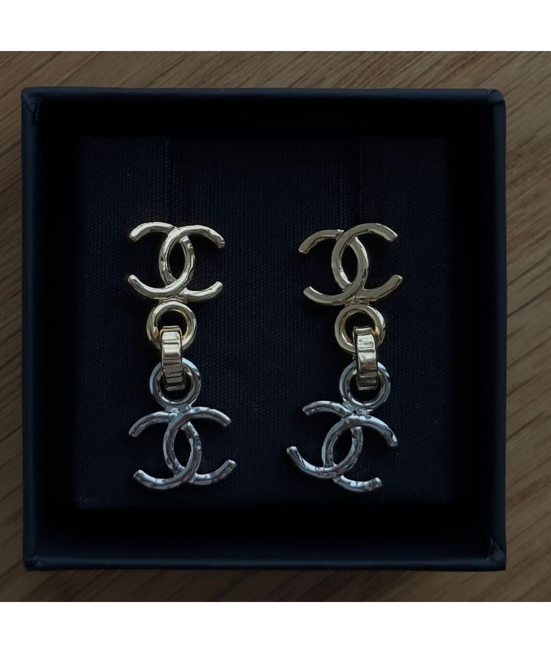 CHANEL Золотые металлические серьги, фото 5