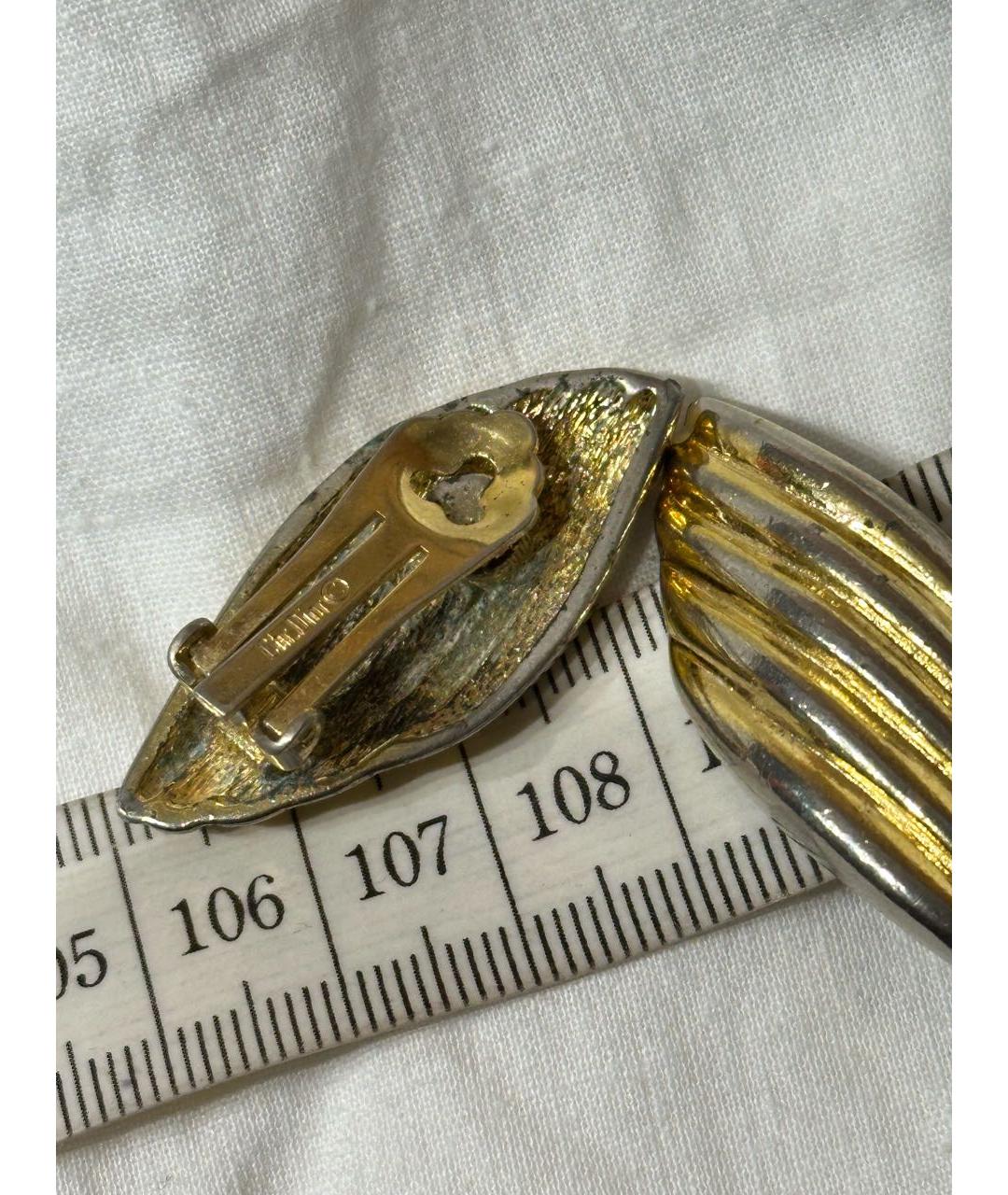 CHRISTIAN DIOR Золотые клипсы, фото 3