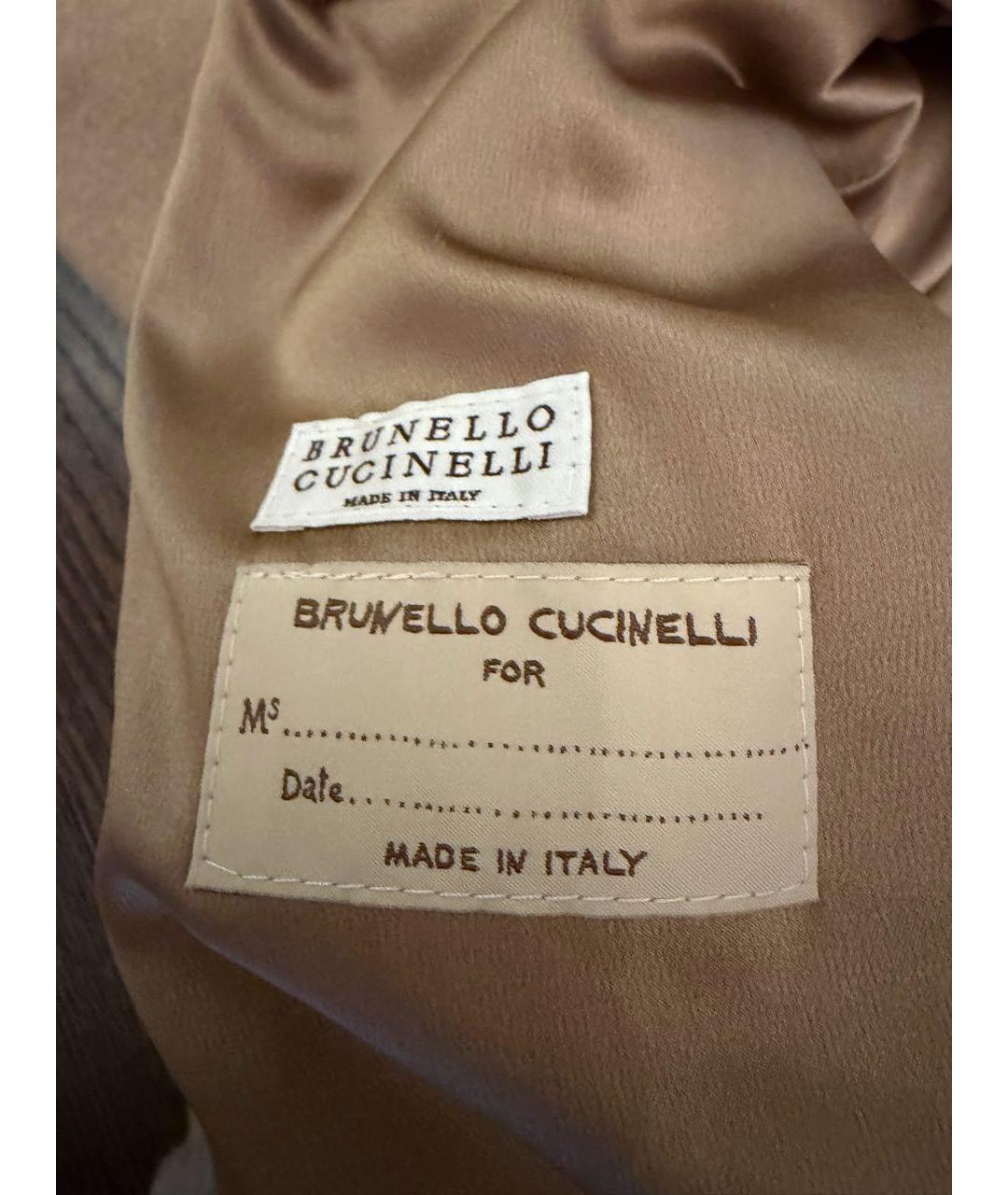 BRUNELLO CUCINELLI Бежевое шерстяное пальто, фото 3