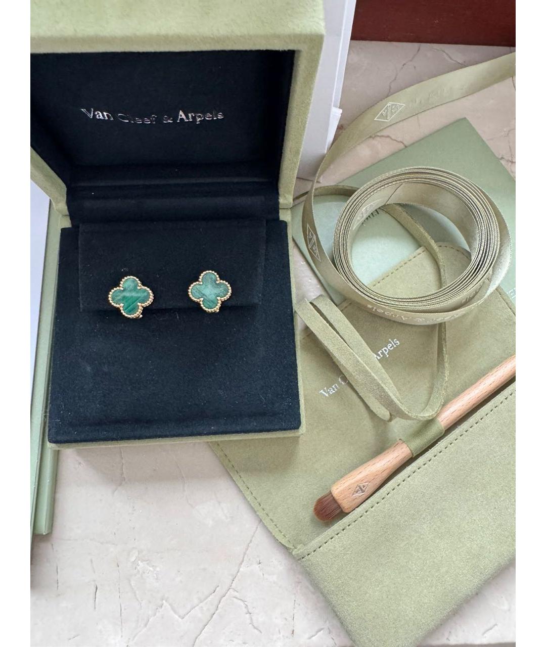 VAN CLEEF & ARPELS Зеленые серьги из желтого золота, фото 3