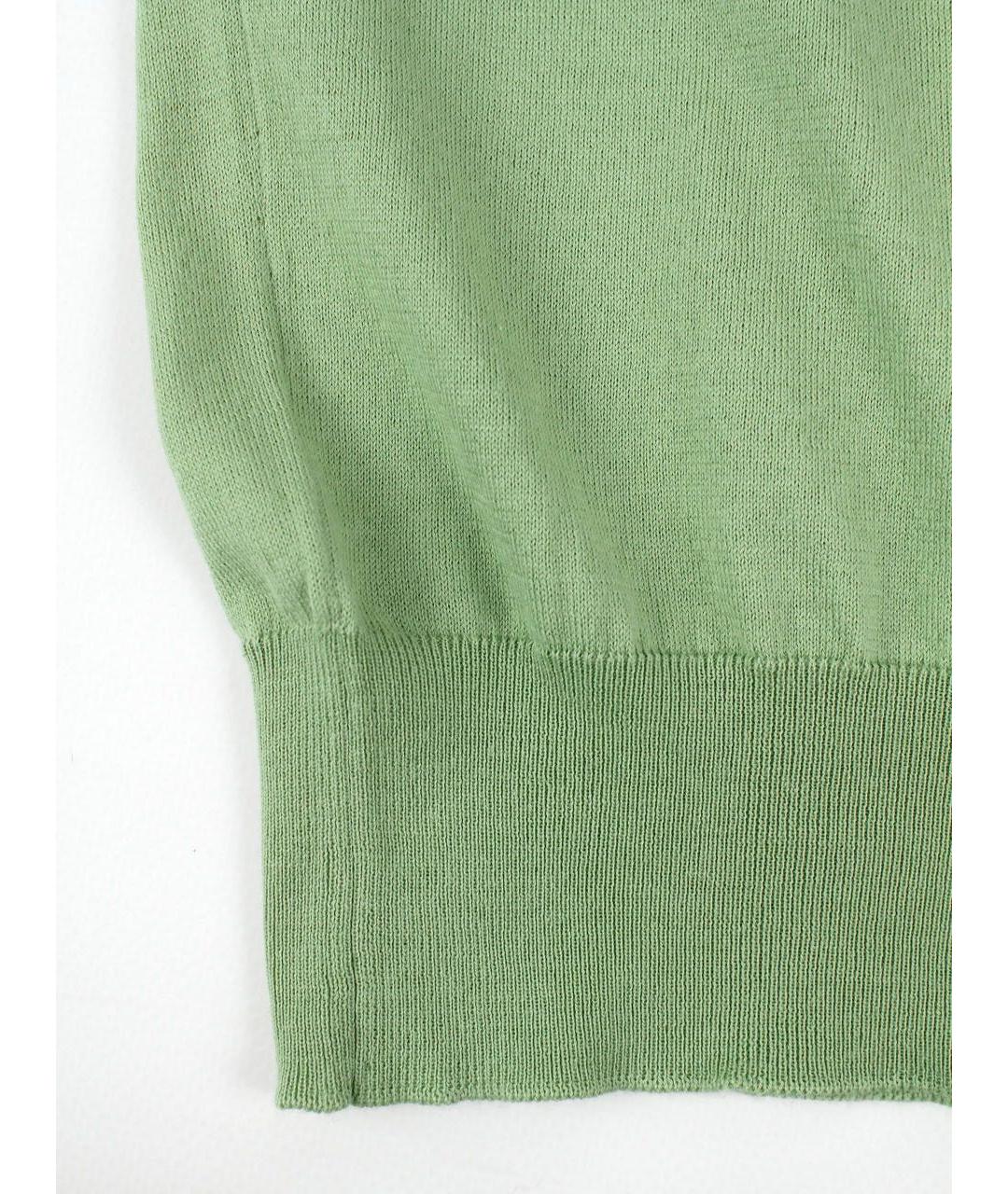 KITON Зеленые хлопковое поло с коротким рукавом, фото 7