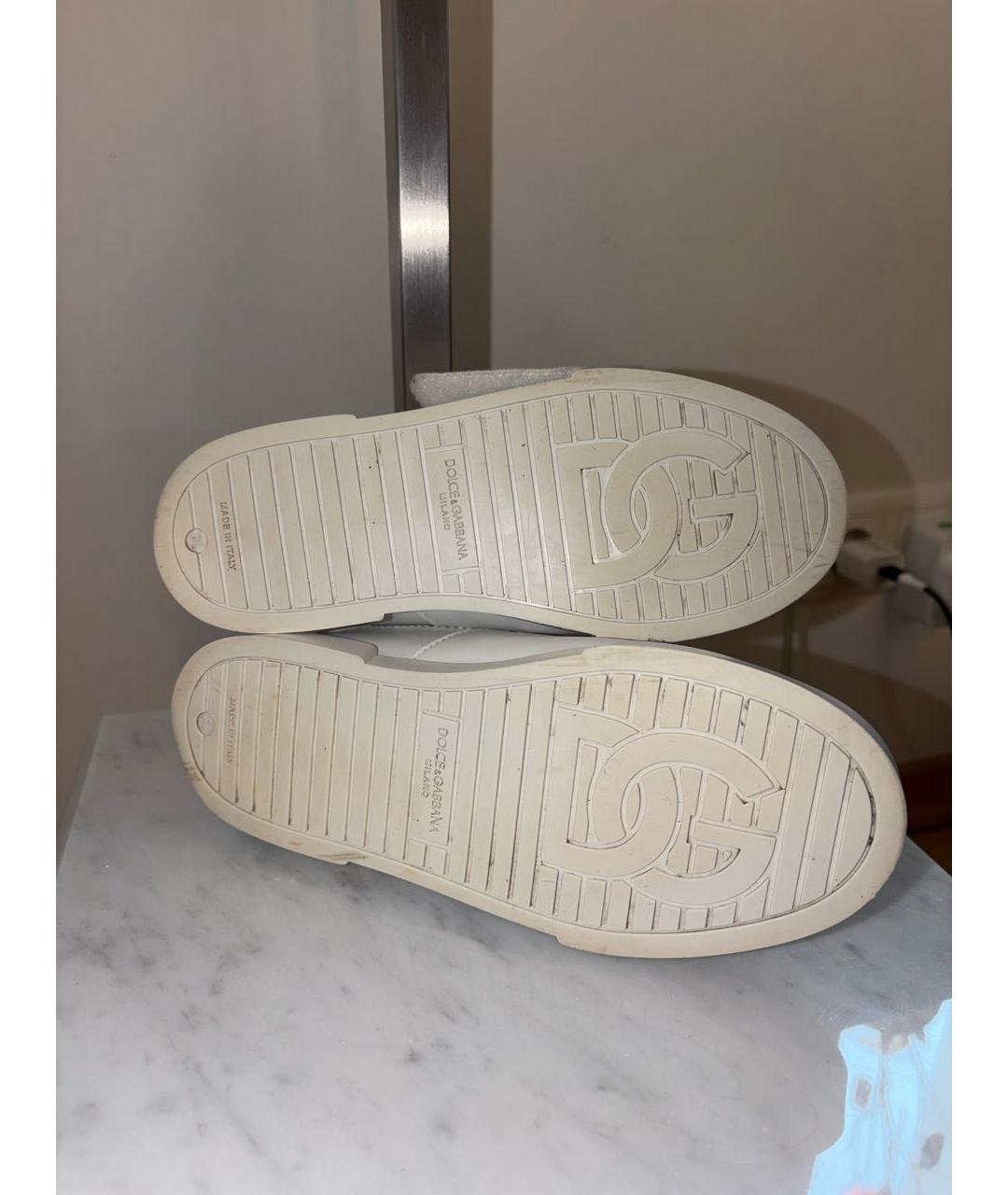 DOLCE & GABBANA KIDS Белые кожаные кеды, фото 5