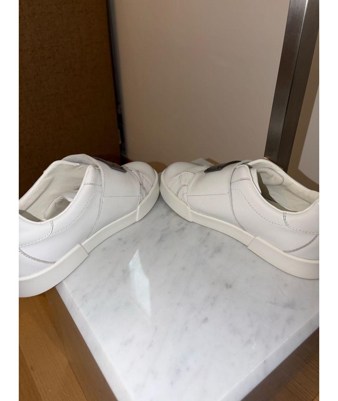 DOLCE & GABBANA KIDS Белые кожаные кеды, фото 3