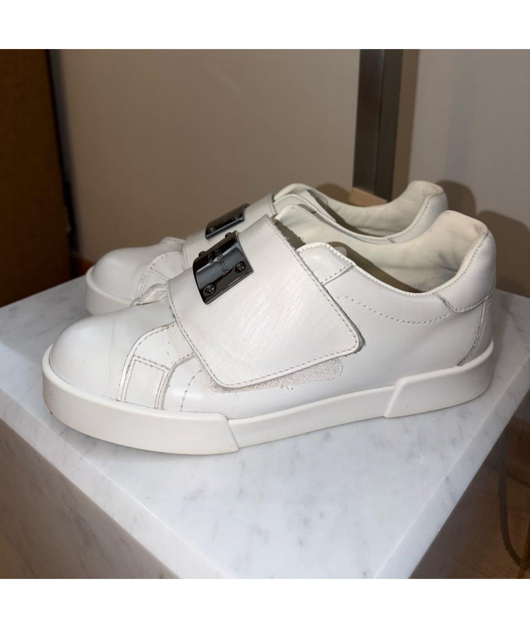 DOLCE & GABBANA KIDS Белые кожаные кеды, фото 7