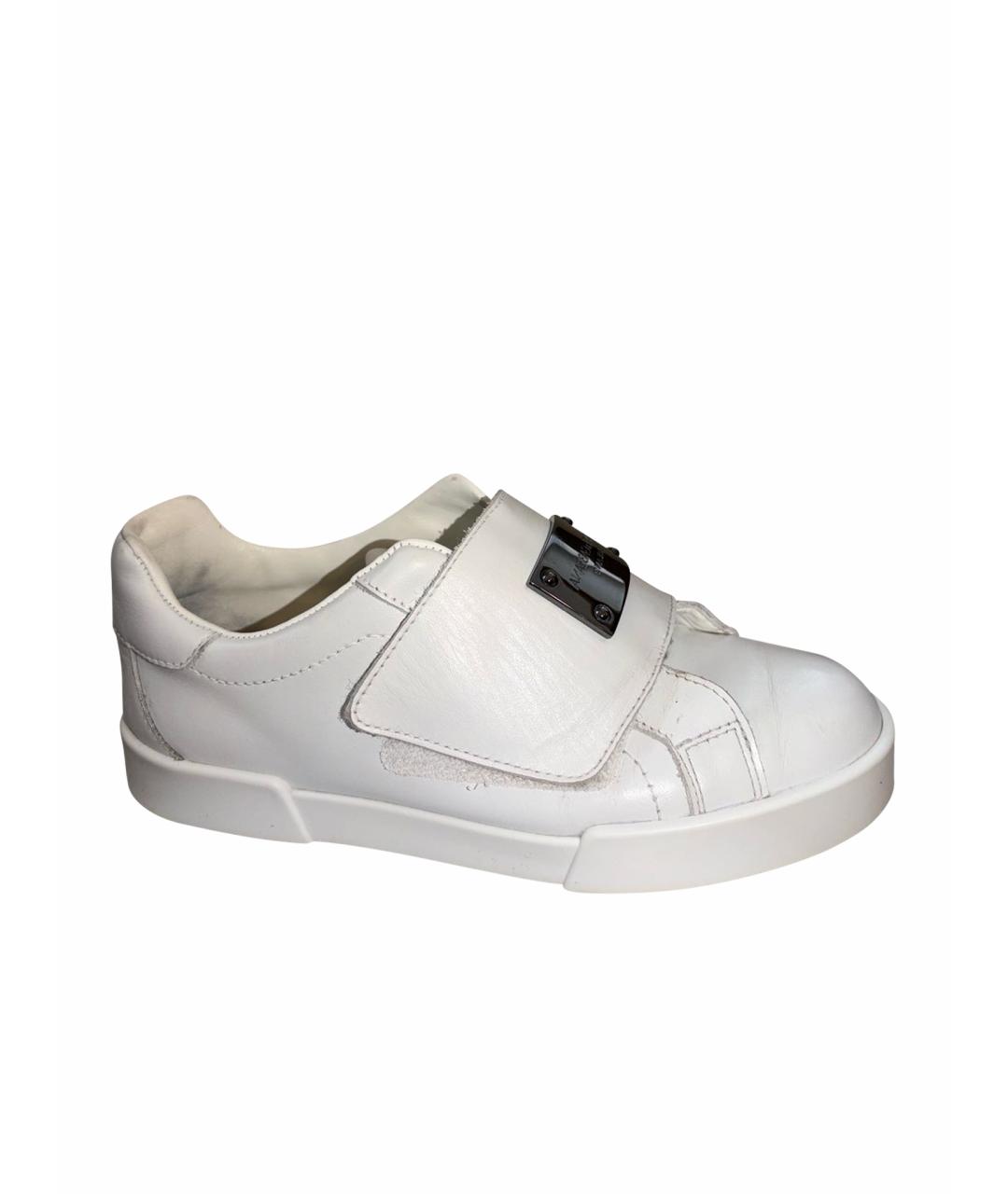 DOLCE & GABBANA KIDS Белые кожаные кеды, фото 1