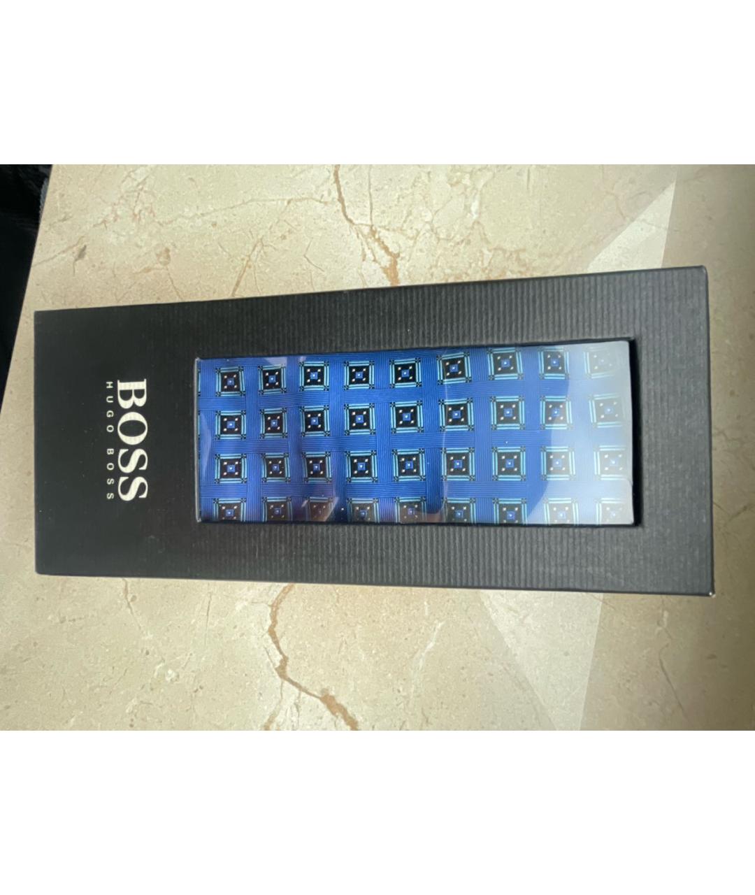 HUGO BOSS Синий шелковый галстук, фото 2