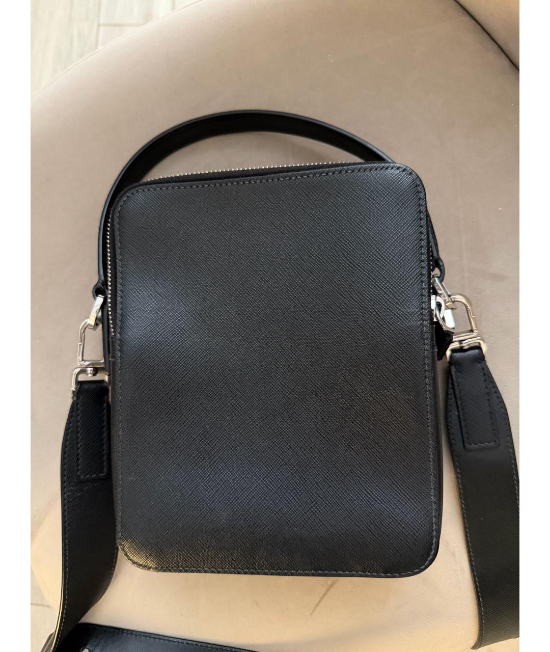 PRADA Черная кожаная барсетка, фото 3