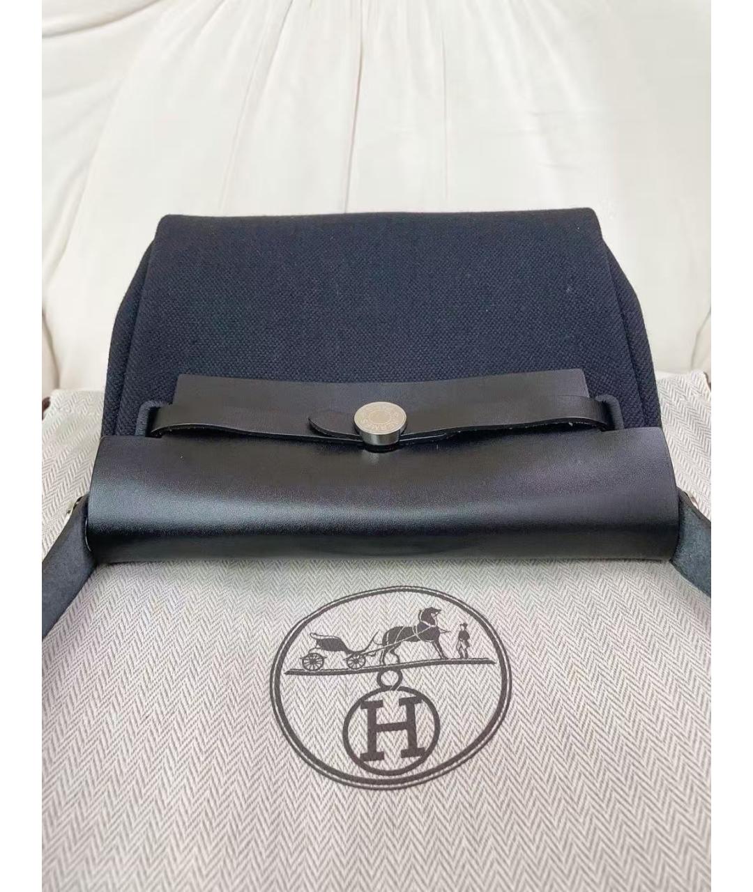 HERMES Черная тканевая сумка через плечо, фото 5