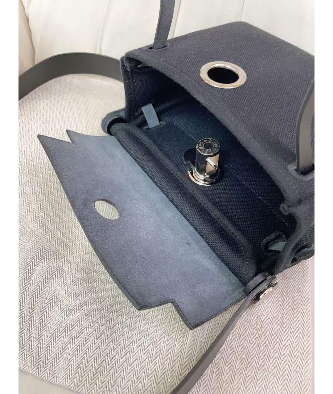 HERMES Черная тканевая сумка через плечо, фото 6