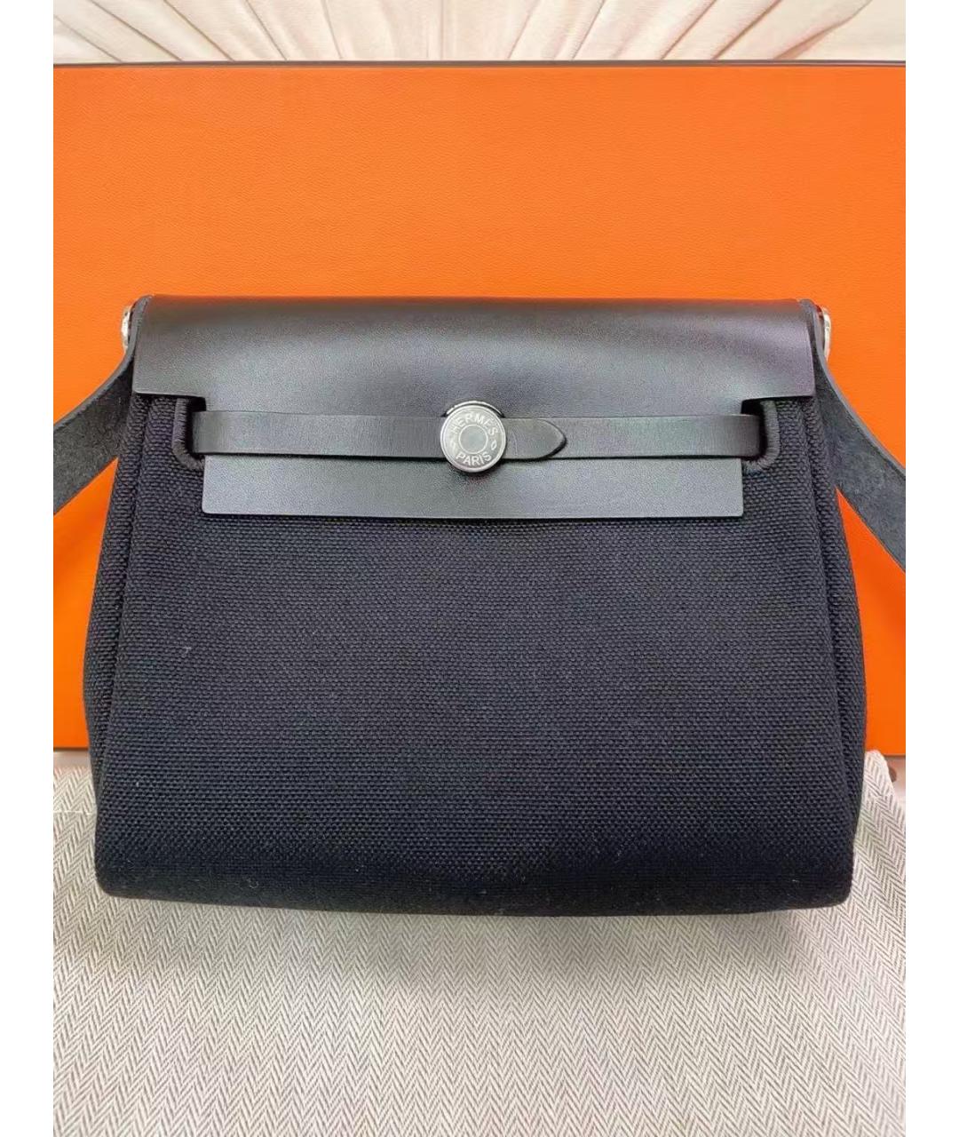 HERMES Черная тканевая сумка через плечо, фото 7