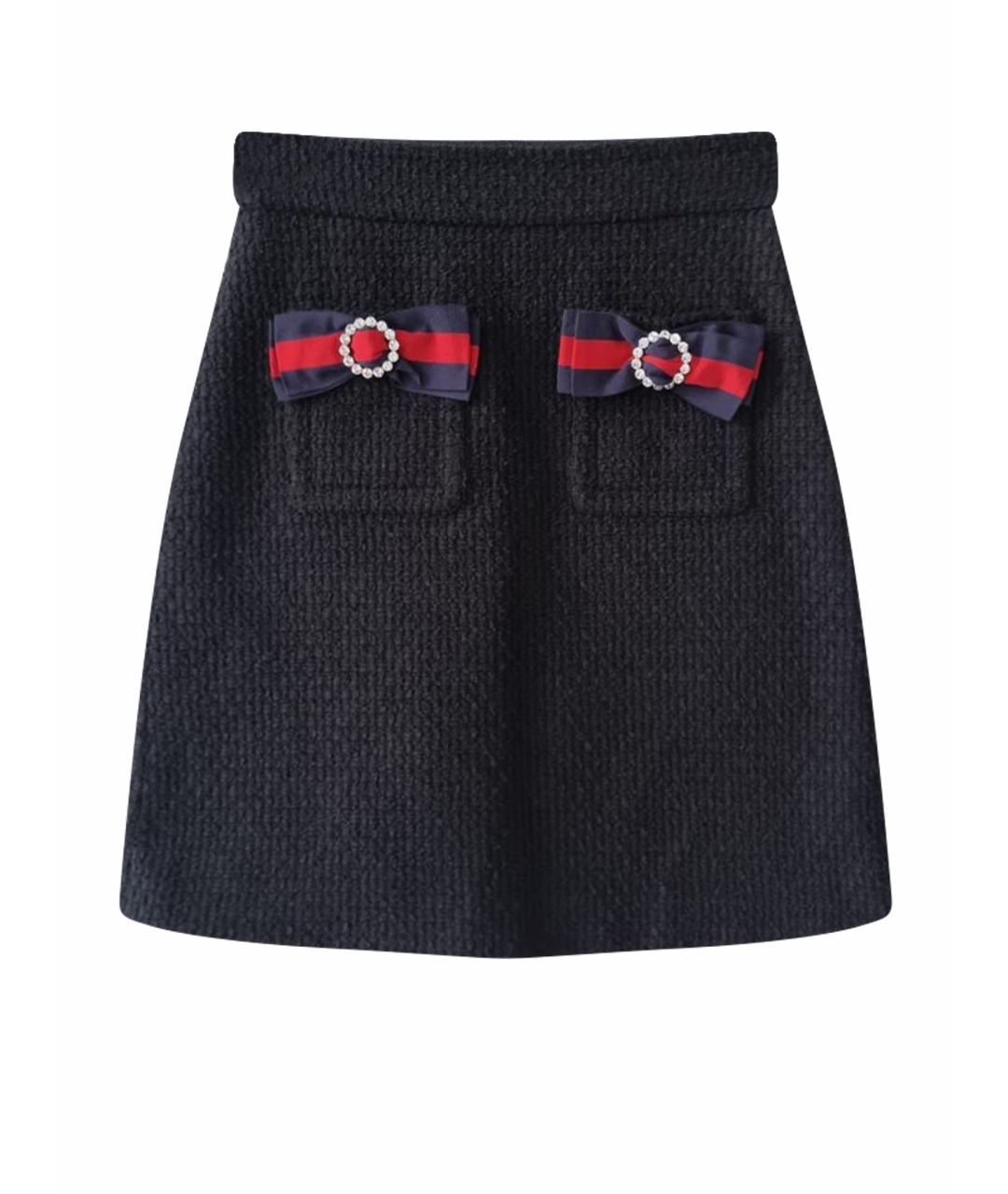 GUCCI Черная юбка мини, фото 1