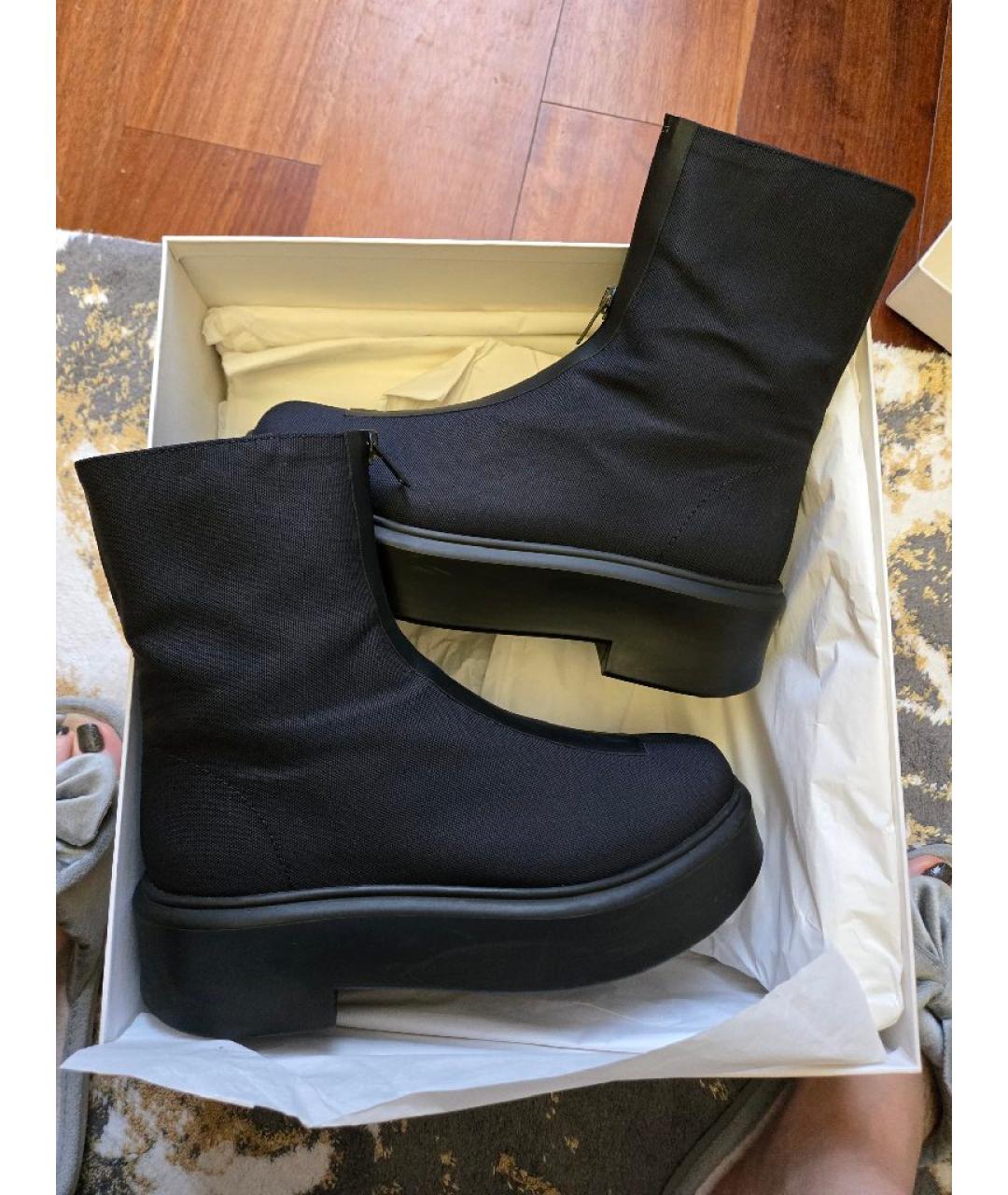 THE ROW Черные кожаные ботинки, фото 3