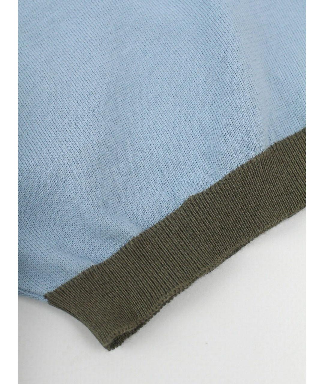 KITON Голубое хлопковое поло с коротким рукавом, фото 7