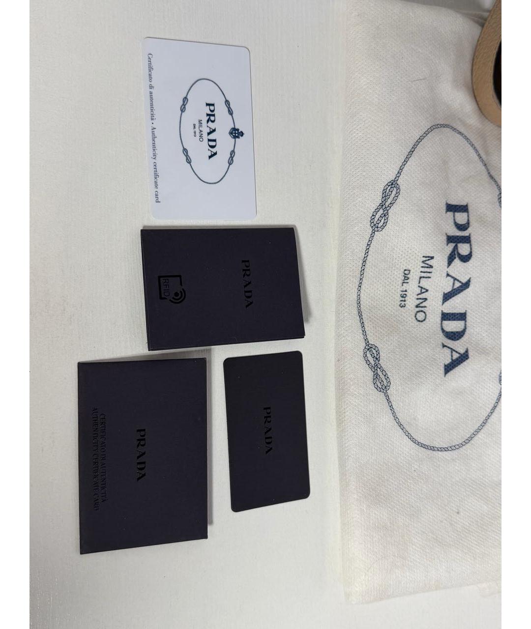 PRADA Бежевая кожаная сумка тоут, фото 6