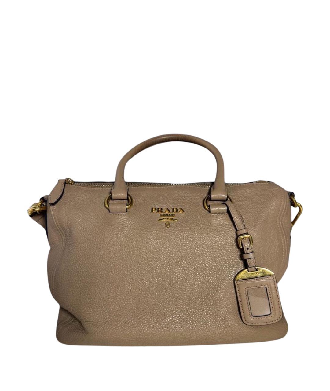 PRADA Бежевая кожаная сумка тоут, фото 1