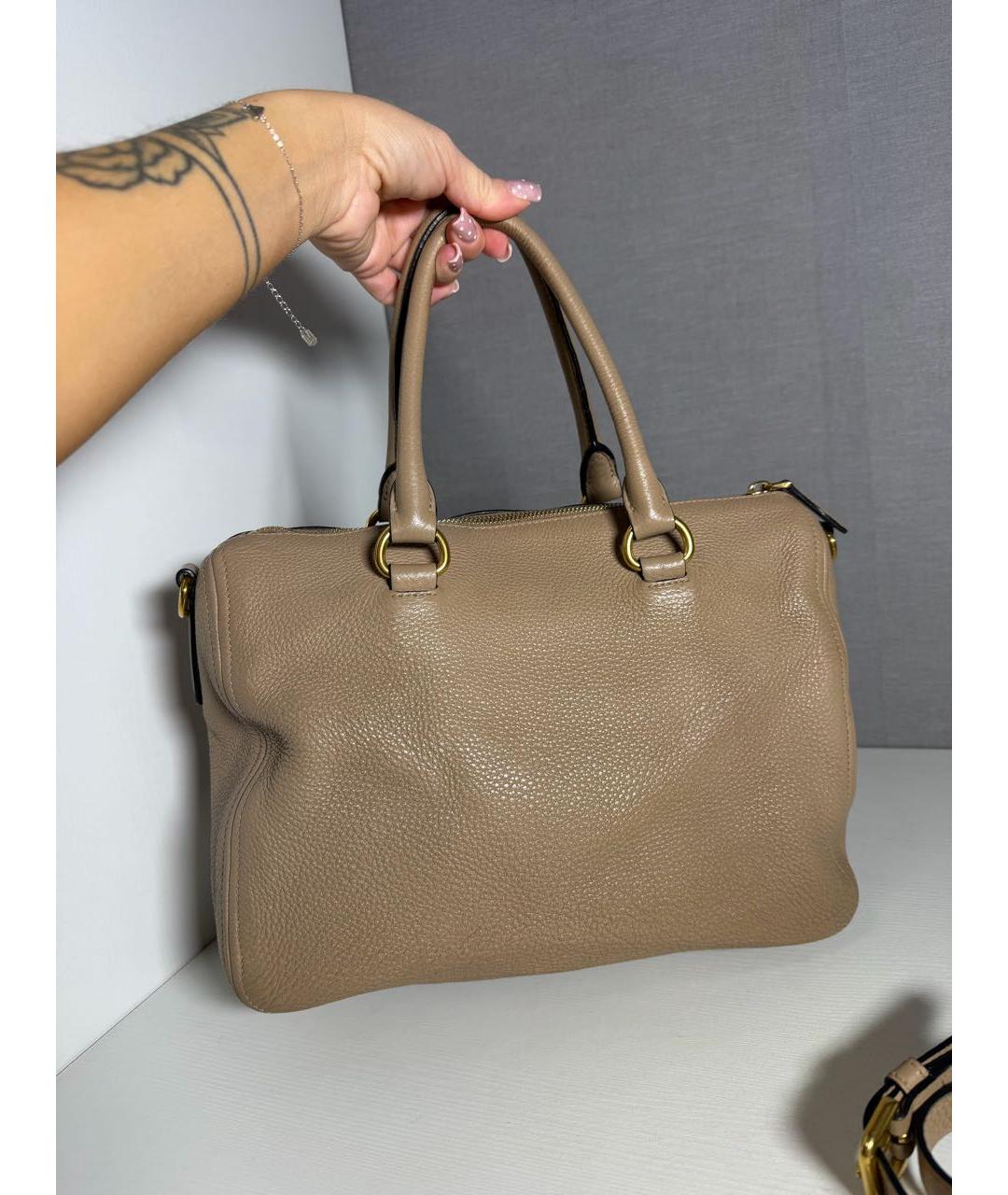 PRADA Бежевая кожаная сумка тоут, фото 3