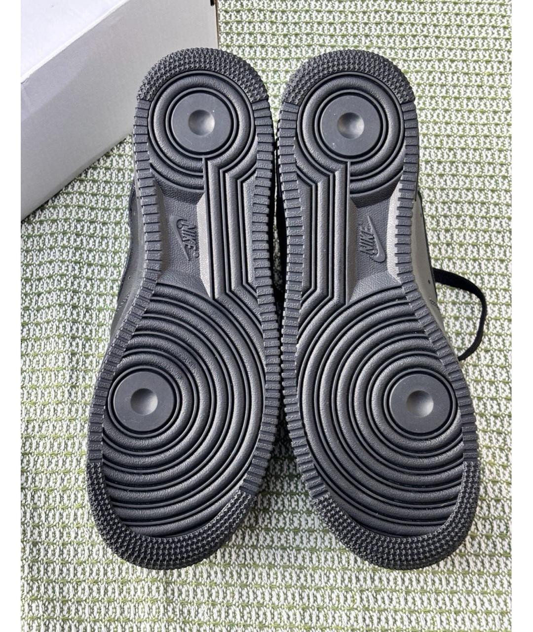 NIKE Черные кожаные низкие кроссовки / кеды, фото 7