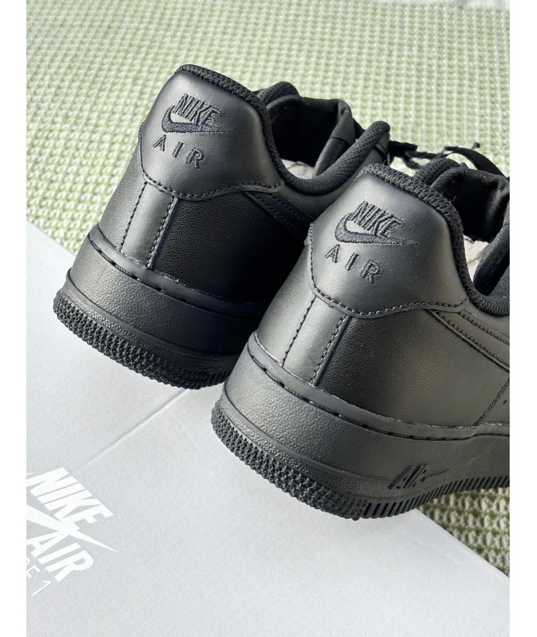 NIKE Черные кожаные низкие кроссовки / кеды, фото 6