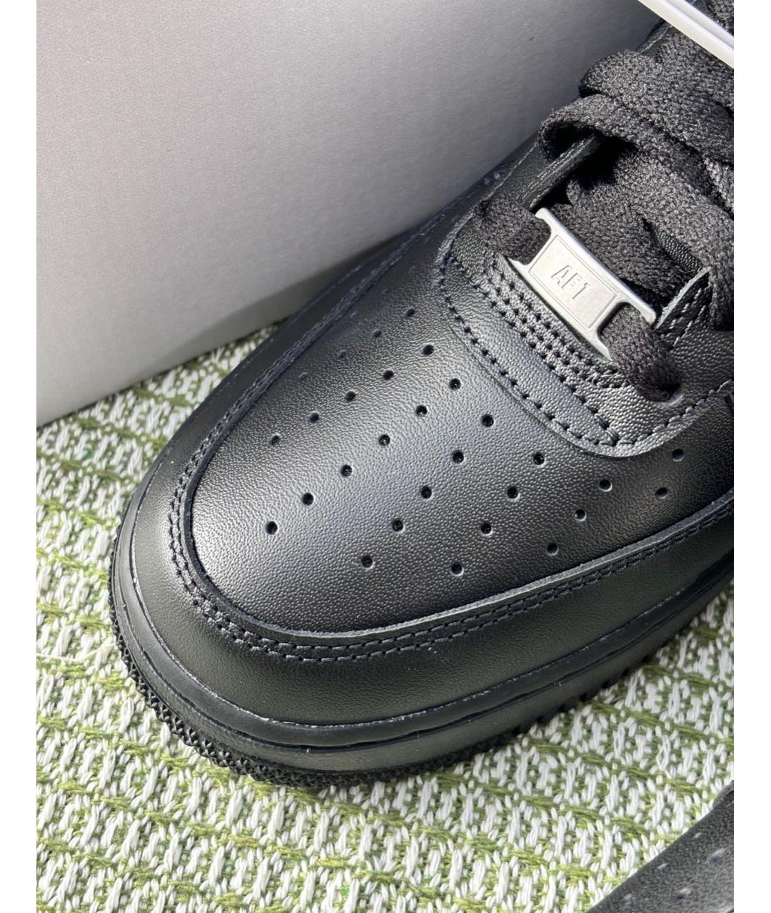 NIKE Черные кожаные низкие кроссовки / кеды, фото 5