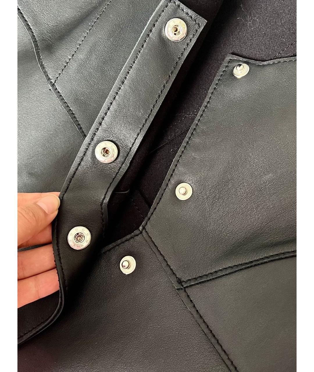 MAJE Черный кожаный сарафан, фото 4