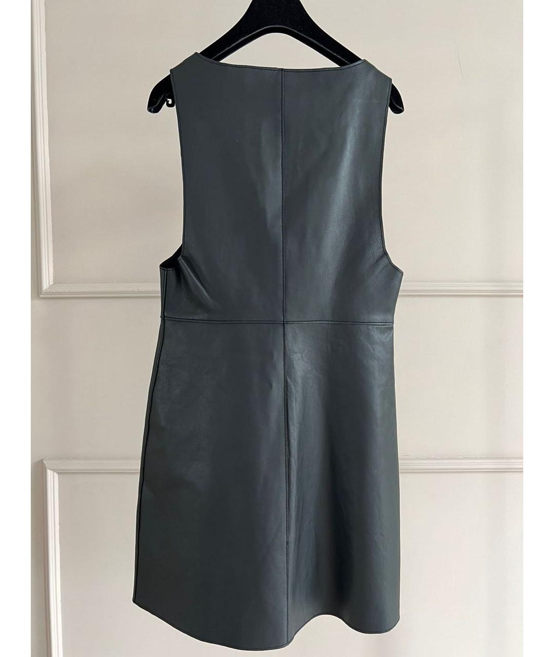 MAJE Черный кожаный сарафан, фото 2