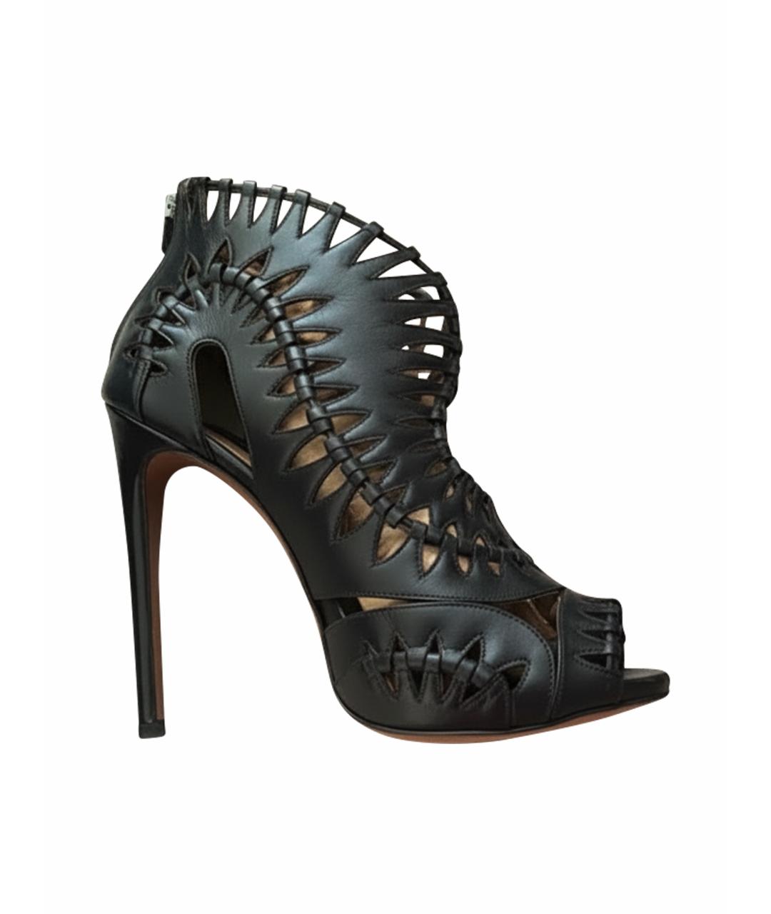 ALAIA Черные кожаные босоножки, фото 1