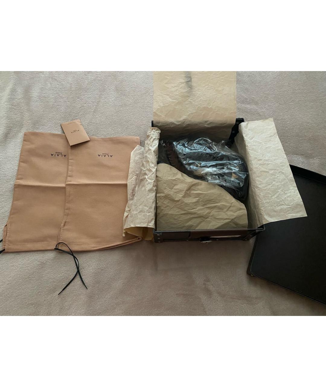 ALAIA Черные кожаные босоножки, фото 5