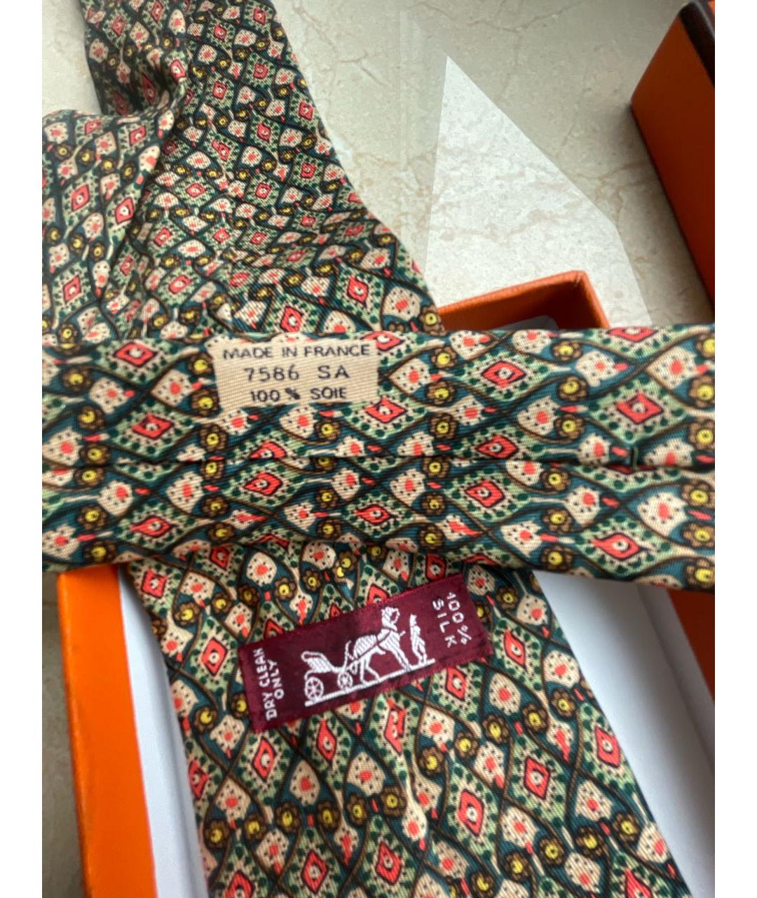 HERMES Мульти шелковый галстук, фото 3