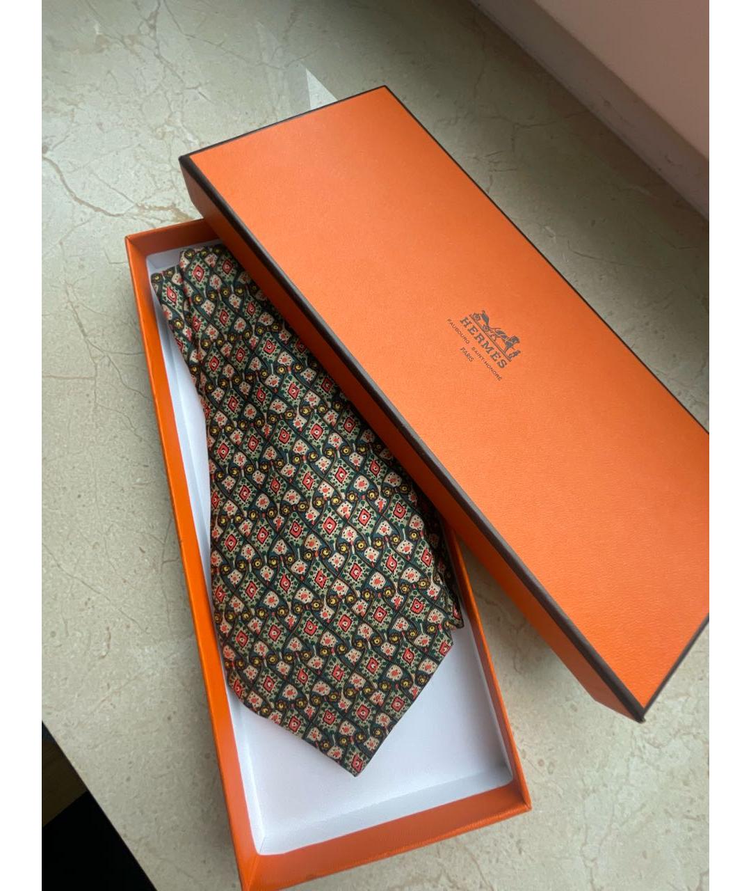HERMES Мульти шелковый галстук, фото 6