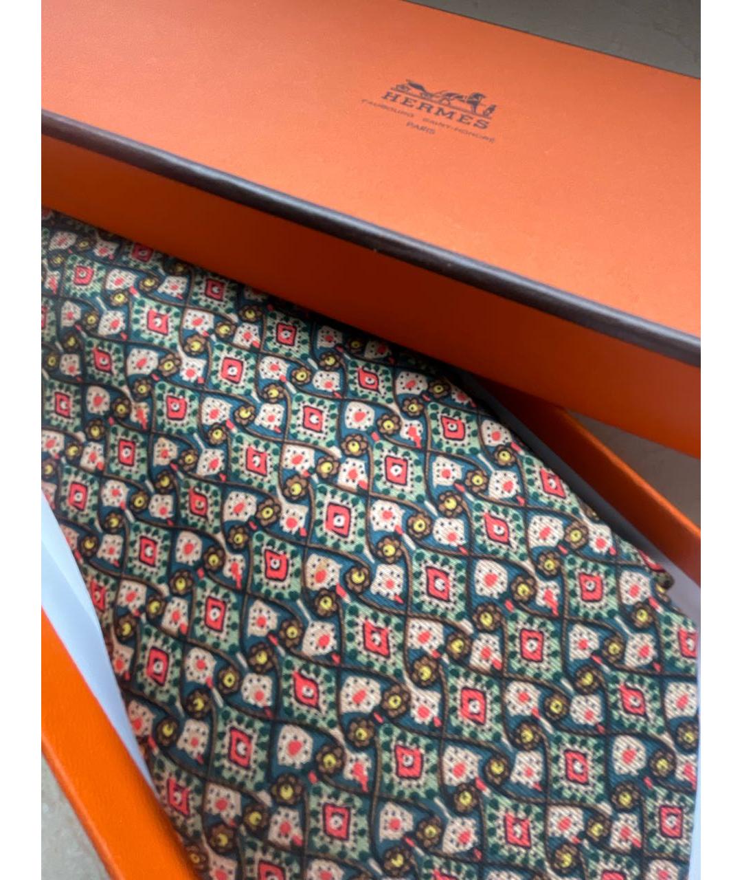 HERMES Мульти шелковый галстук, фото 2