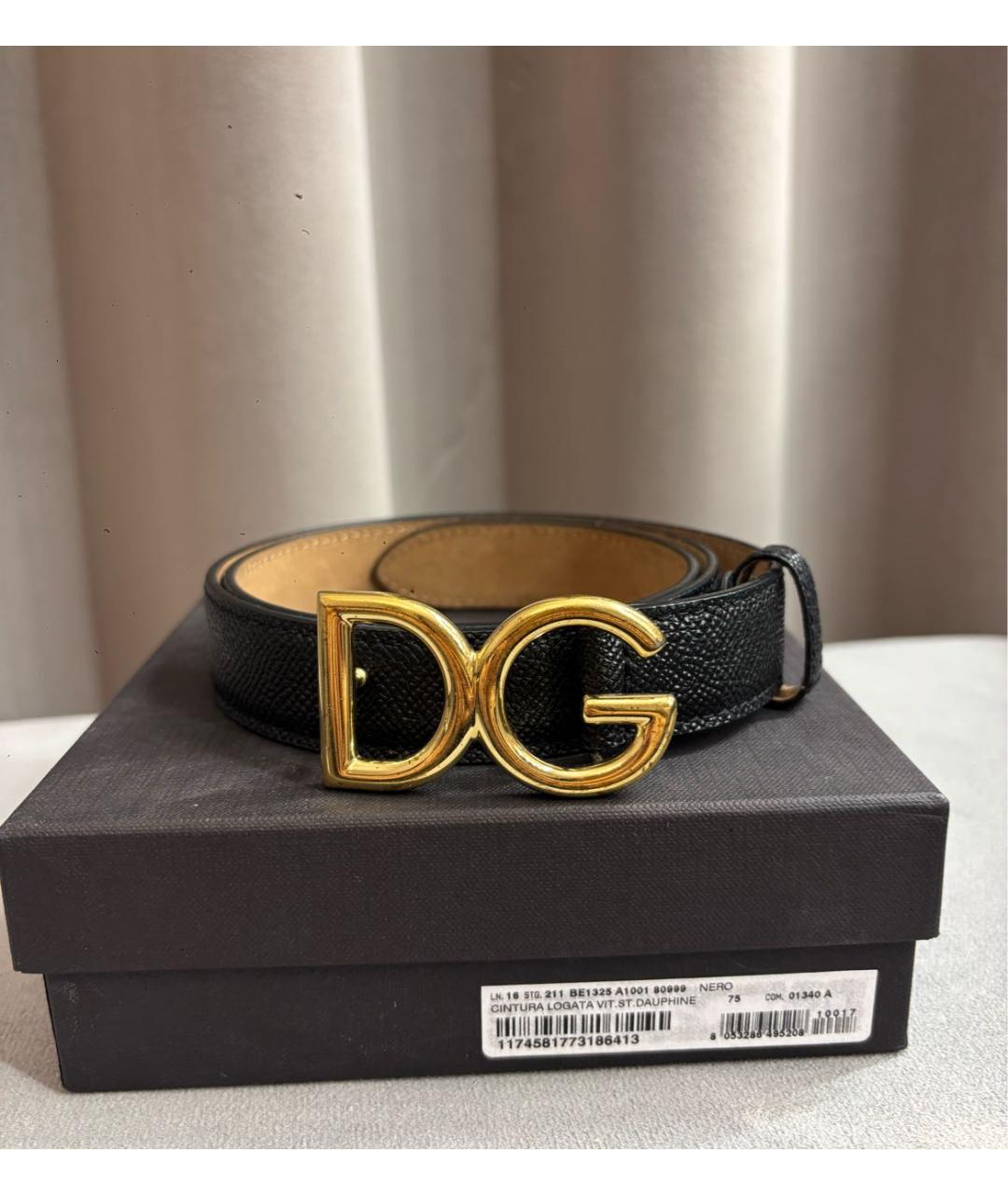 DOLCE&GABBANA Черный кожаный ремень, фото 6