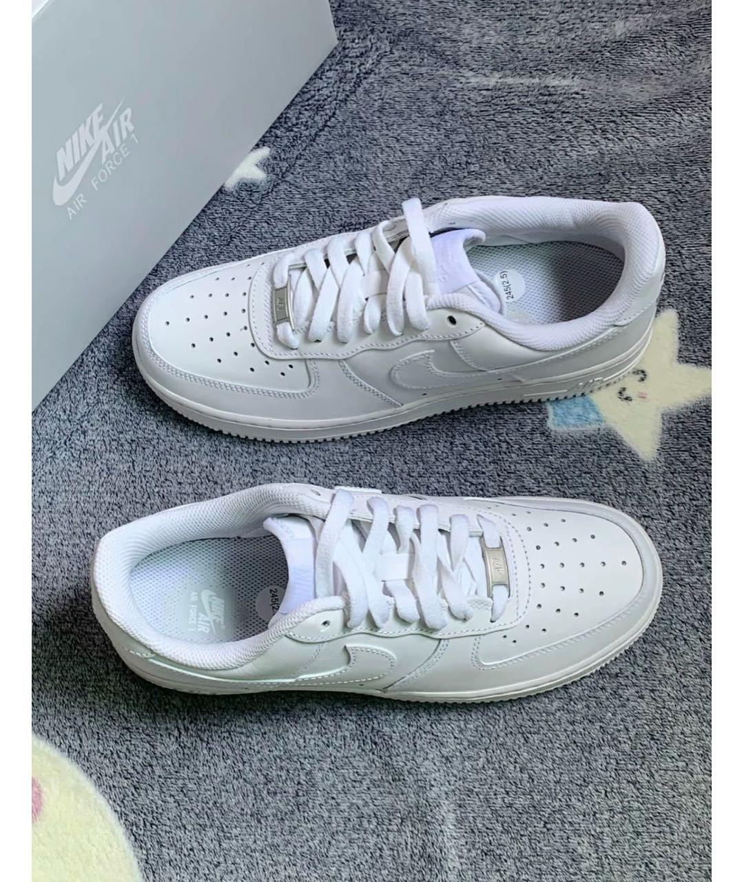 NIKE Белые кожаные низкие кроссовки / кеды, фото 4