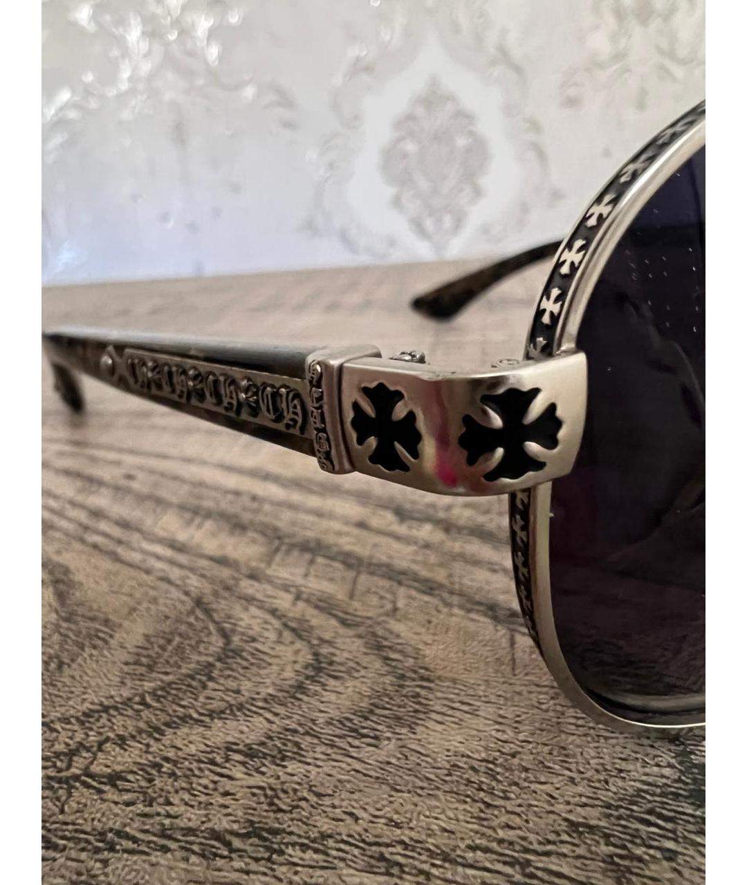 CHROME HEARTS Серебряные металлические солнцезащитные очки, фото 3
