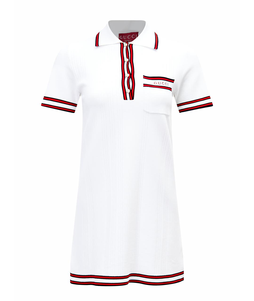 GUCCI Белое вискозное повседневное платье, фото 1