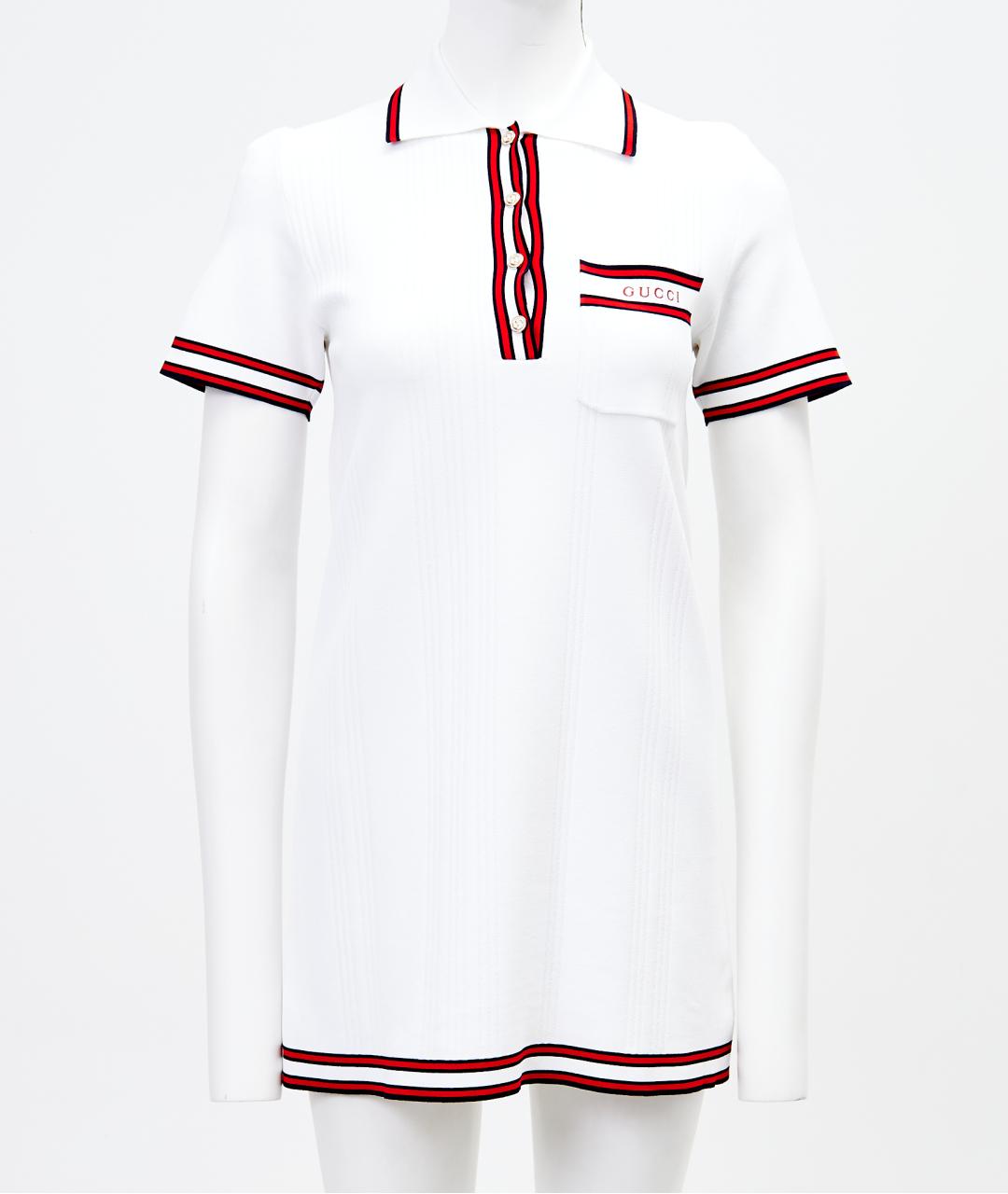 GUCCI Белое вискозное повседневное платье, фото 7