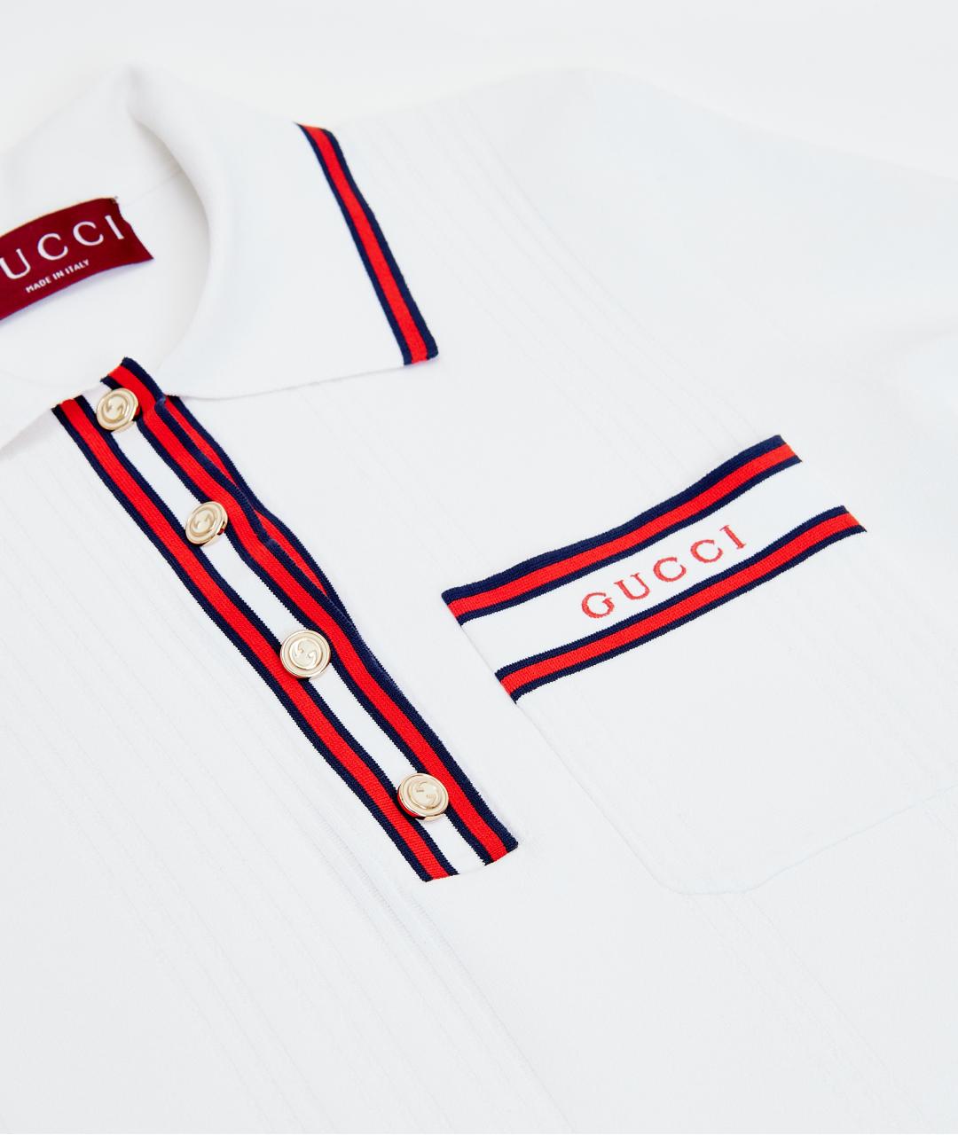 GUCCI Белое вискозное повседневное платье, фото 4