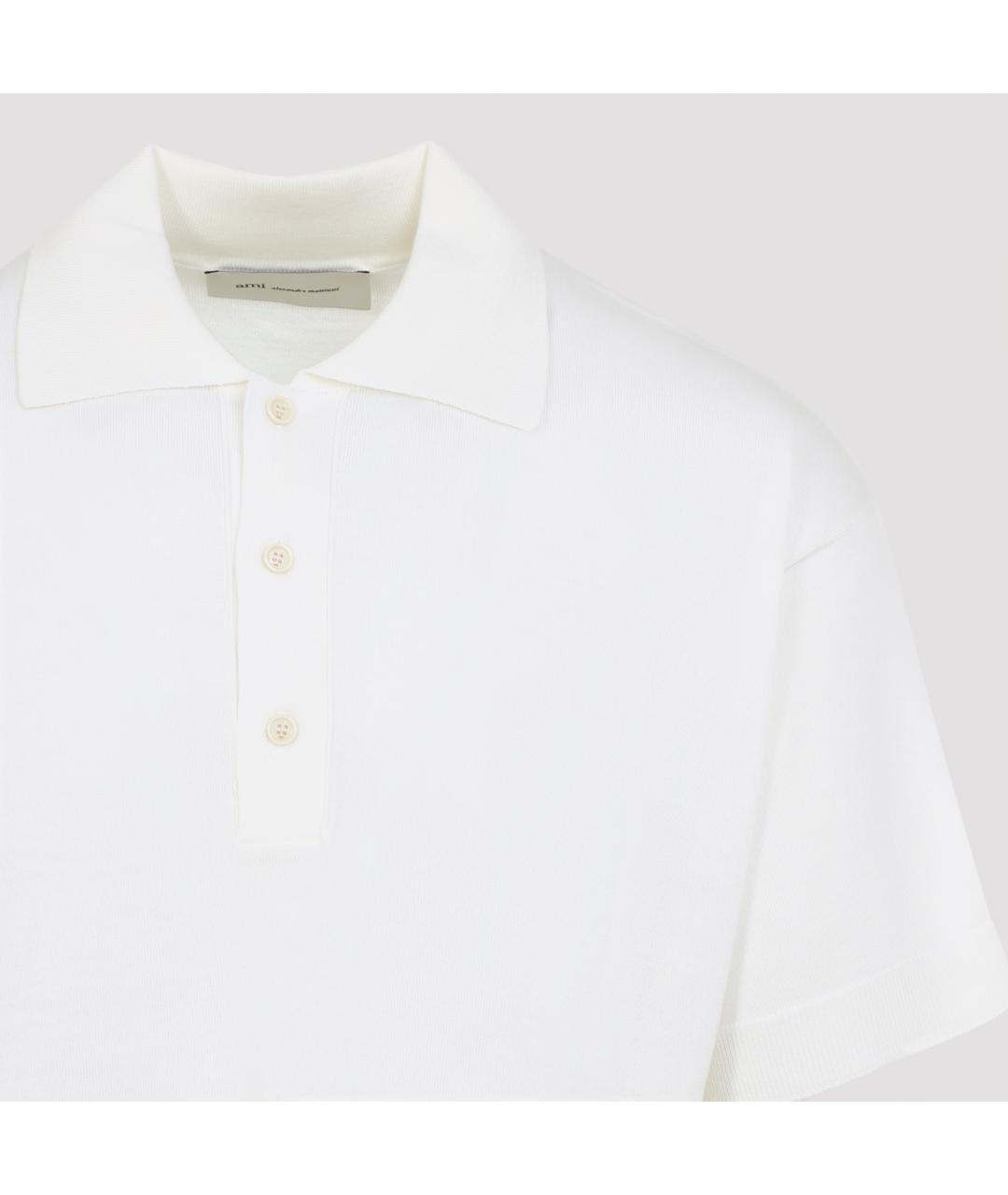 Ami Paris Белое поло с коротким рукавом, фото 3
