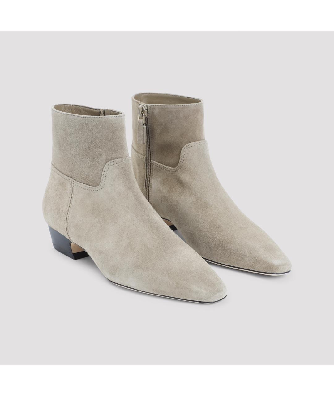 STUART WEITZMAN Бежевые замшевые ботильоны, фото 3