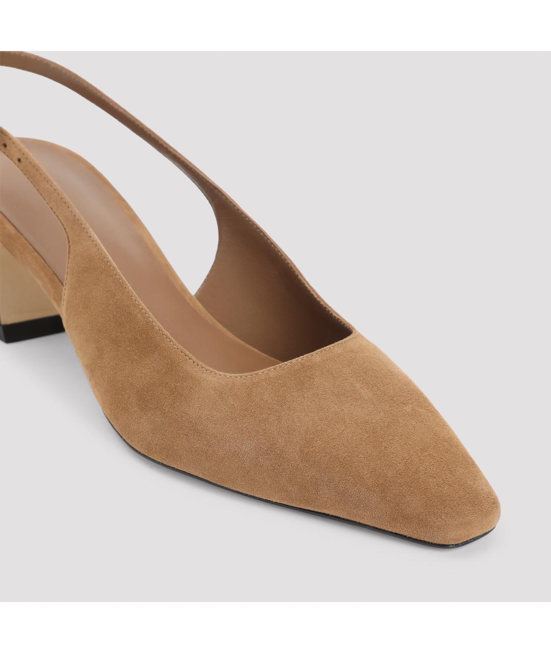 STUART WEITZMAN Бежевые замшевые туфли, фото 4