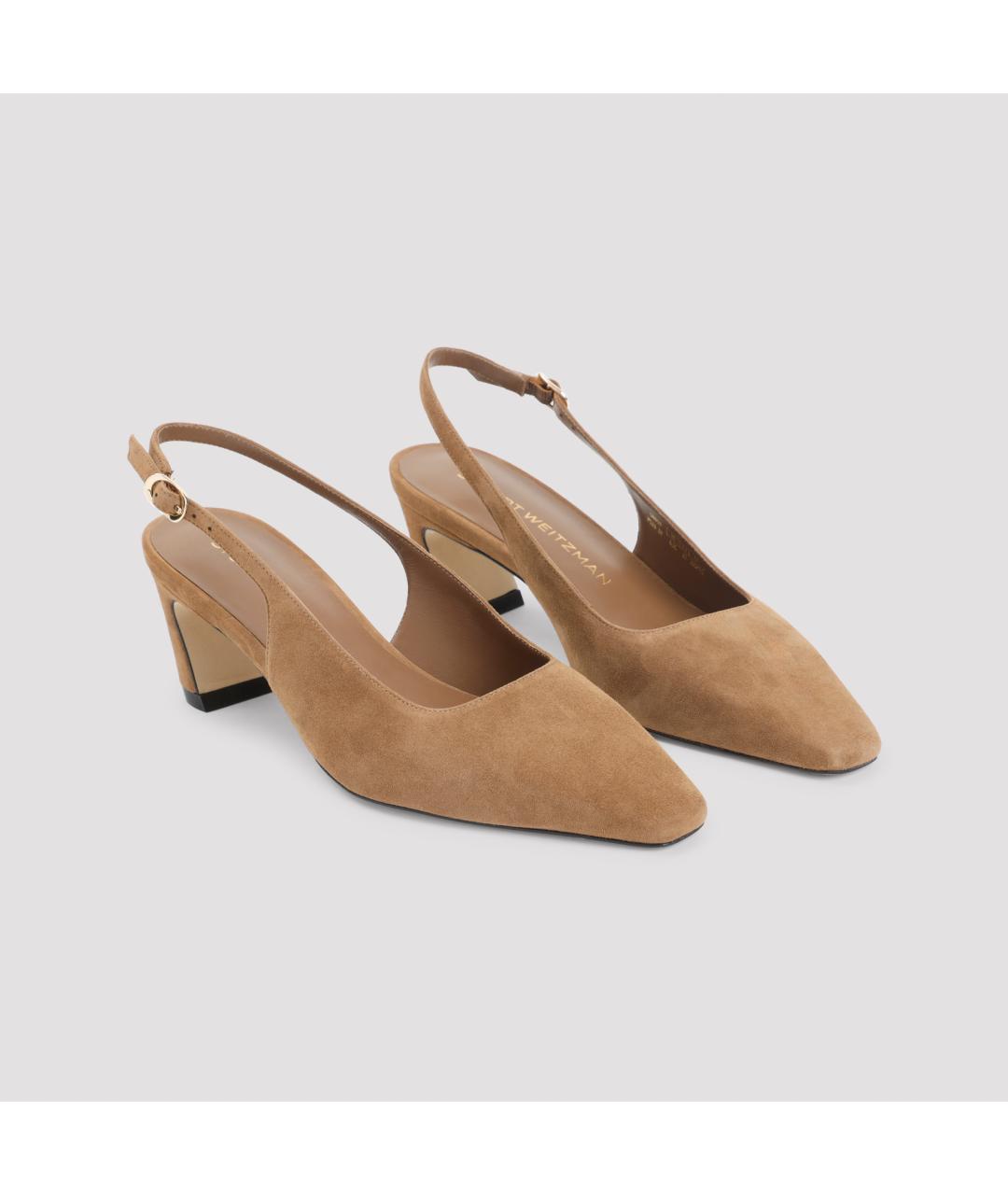 STUART WEITZMAN Бежевые замшевые туфли, фото 3