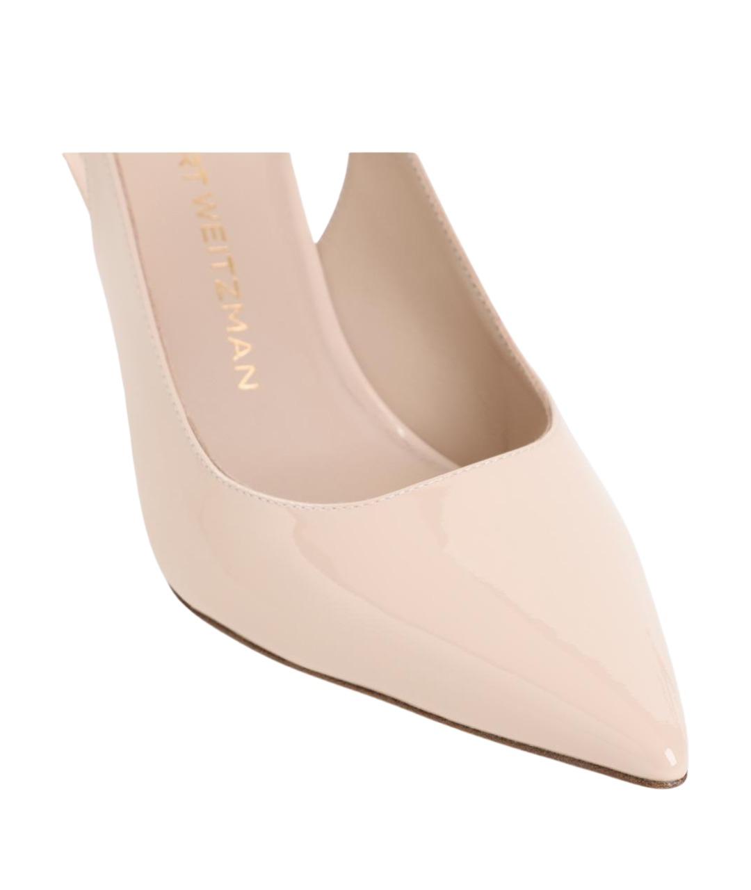 STUART WEITZMAN Бежевые туфли из лакированной кожи, фото 4